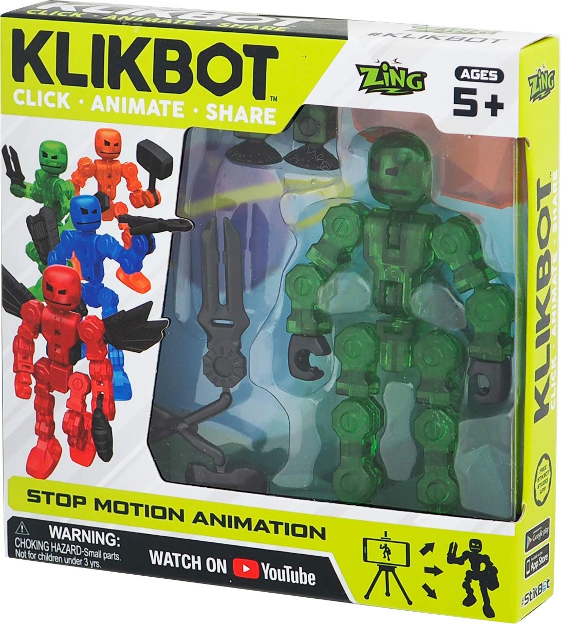 Фигурка для анимационного творчества Stikbot Klikbot S1 зелёный