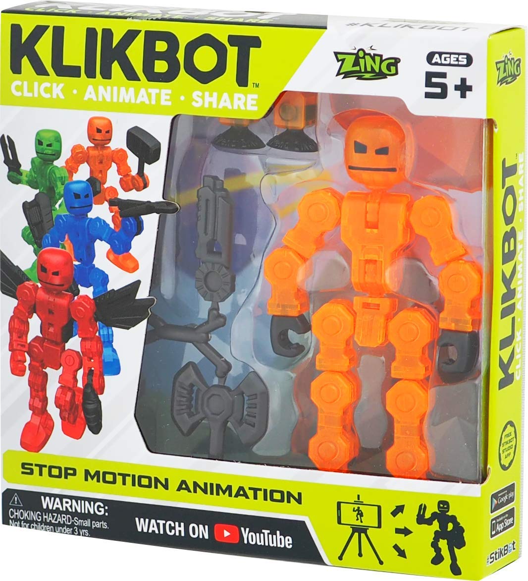 Фигурка для анимационного творчества Stikbot Klikbot S1 оранжевый