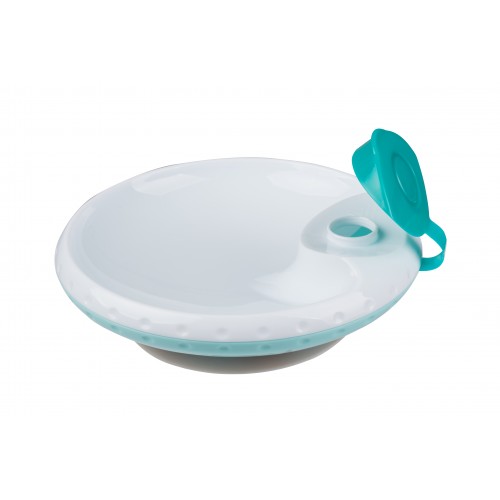 Farfurie termo cu ventuza, verde BabyOno