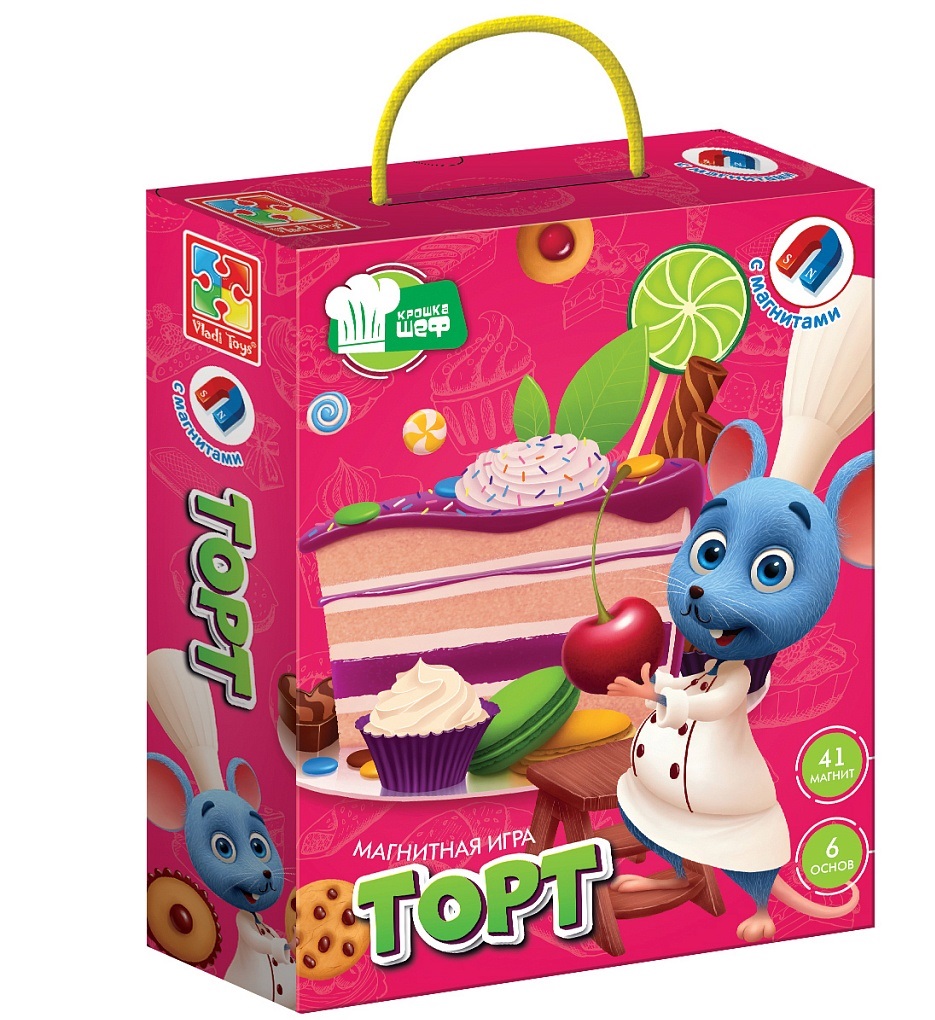 Игра магнитная Vladi Toys Торт Рус