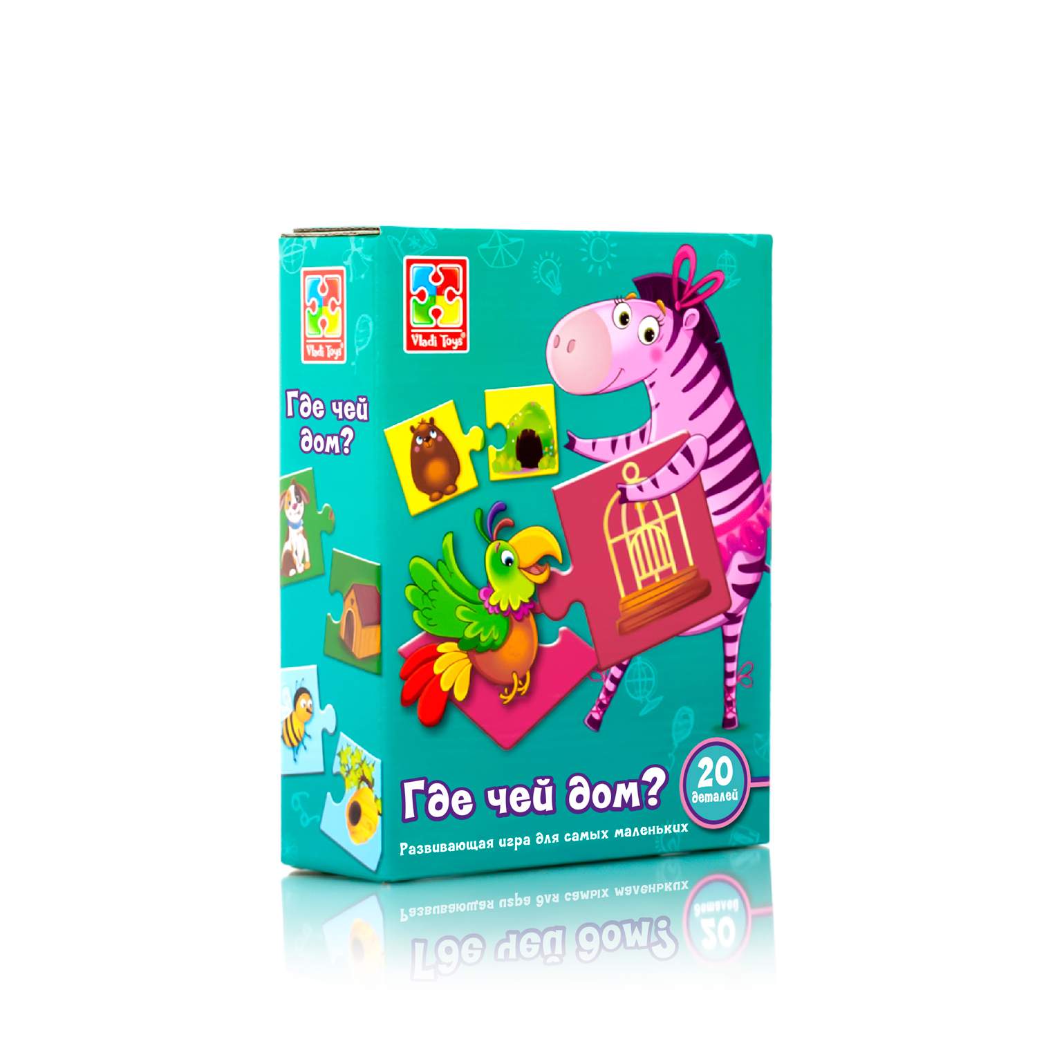 Joc educativ "Unde si a cui e casa?" l. rusa Vladi Toys