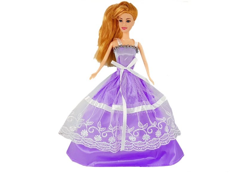 Set papusa cu rochie violet cu accesorii
