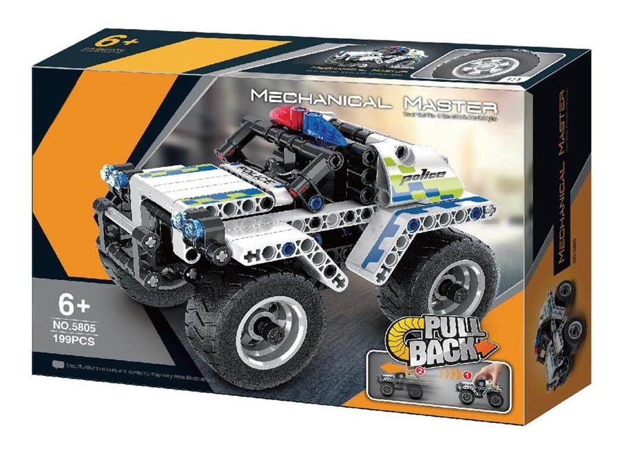 XTech Bricks: Pull Back Police Car, 199 pcs