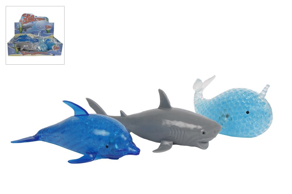 620906 Jucarie stretch Animale marine cu bilute orbeez in interior 18cm (in asortiment: delfin, rechin sau balena)