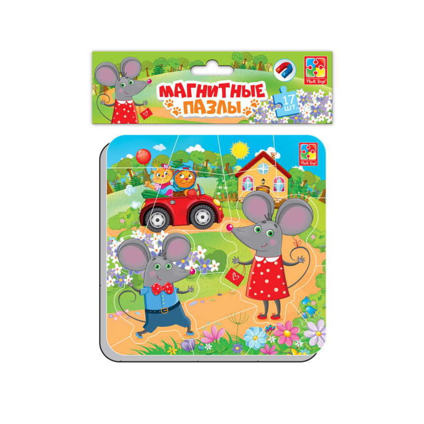 Puzzle magnetic "Soriceii" l.rusa Vladi Toys