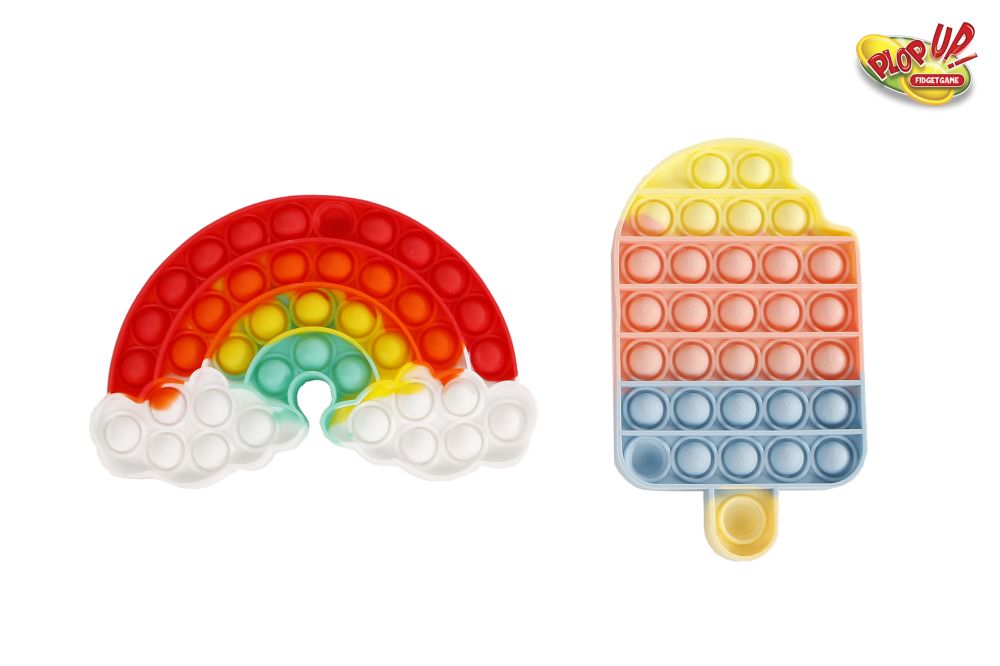 Jucarie Antistres Pop It 18cm Inghetata/Curcubeu