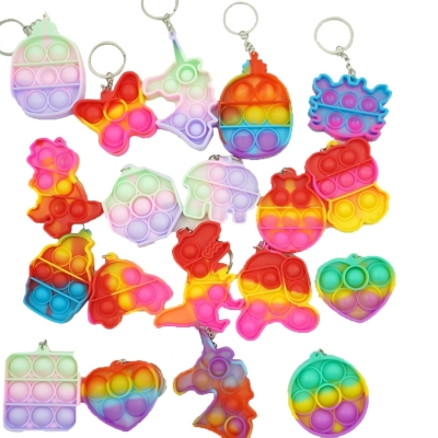 MINI POP IT, Брелок, РАЗНЫЕ МОДЕЛИ, РАЗНОЦВЕТНЫЙ
