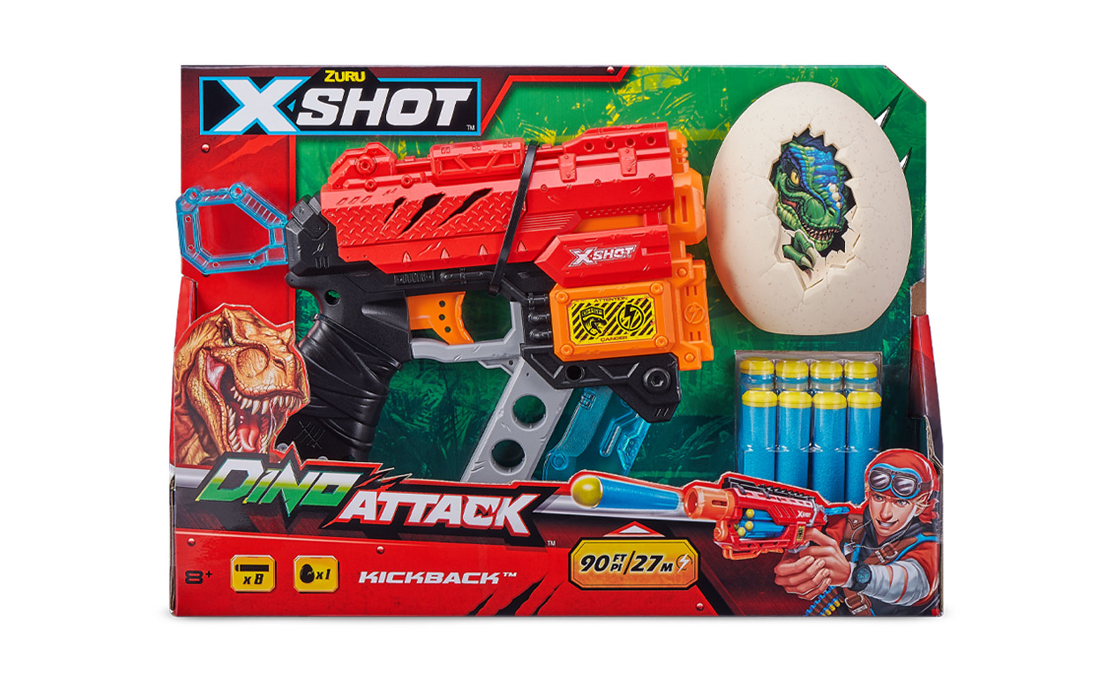 4870 Jucarie Pistol DINO EXTINCT X-SHOT (8 cartuse) 660105