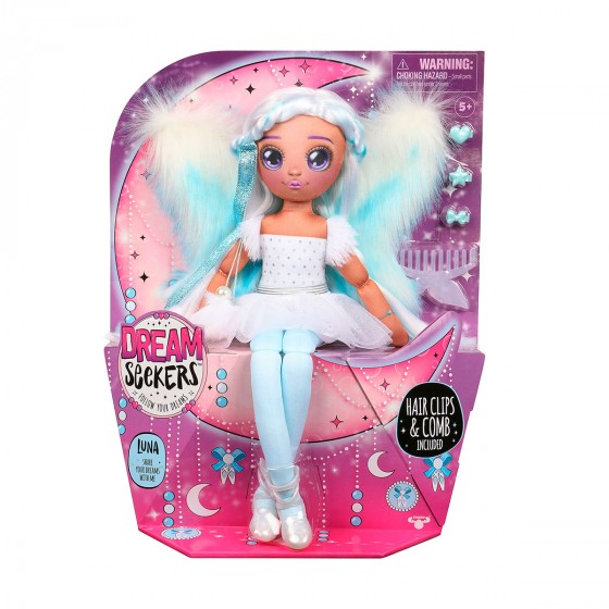 Papusa cu corp moale Dream Seekers - Luna (cu accesorii)