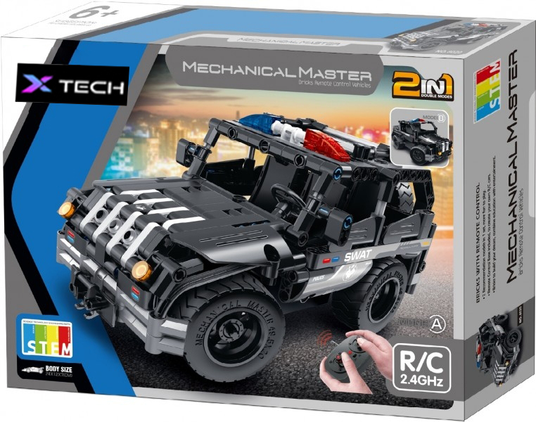 XTech Bricks: 2in1, Police Car, R/C 4CH, 355 pcs