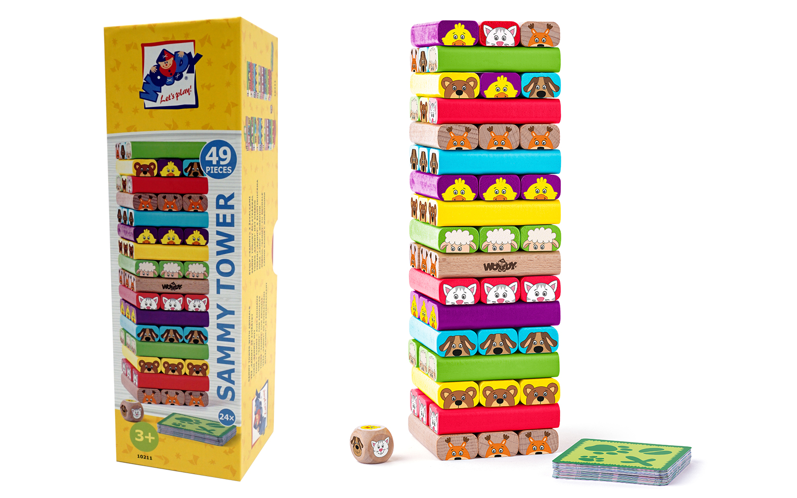 JocTurnul Instabil colorat animale 49PCS 10211