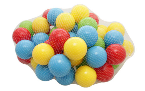 150102 Набор - пластиковые шарики, 70 мм, 50 шт, разноцветные