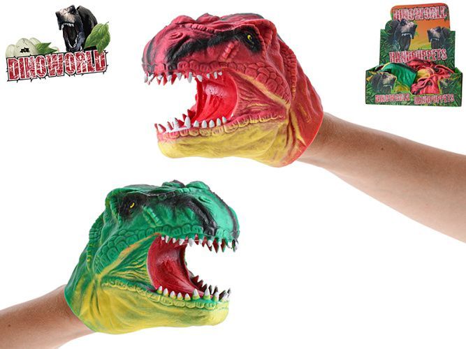 Ручная марионетка Динозавр DinoWorld 14 см зеленый/красный