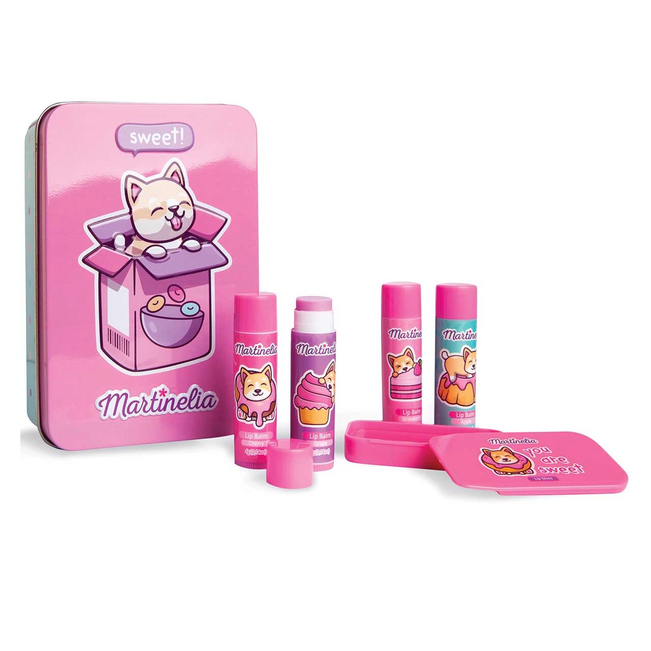 Mr Yummy, Set Ingrijire Buze, Ref 11919, Martinelia (4 Balsam+1 Gloss De Buze,Cutie Metalica)