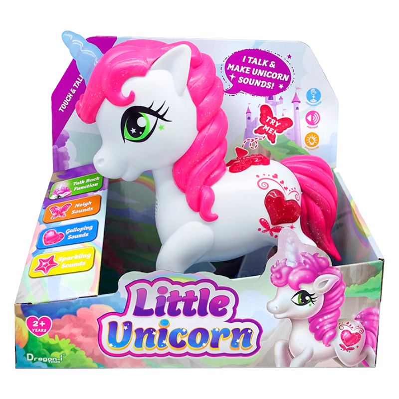 Jucarie interactiva Unicorn cu sunete si lumini Little Unicorn alb
