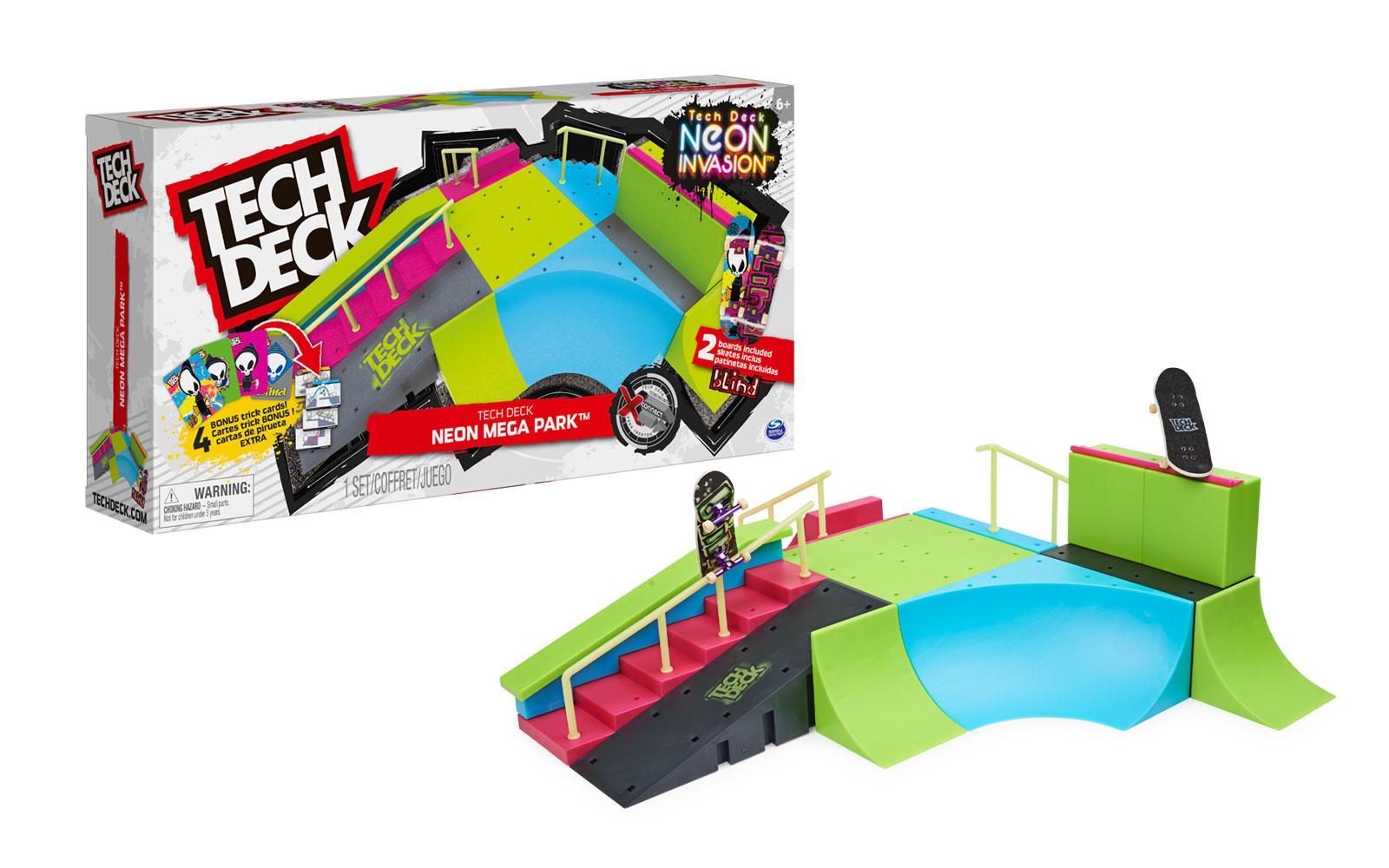 Set cu 2 mini sketboard-uri Tech Deck Neon Mega Park 41660