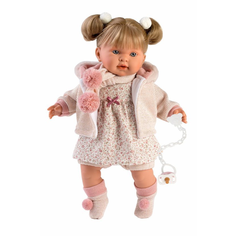 4-42272 Papusa cu sunete si corp moale Alexandra 42cm Llorens cu rochita