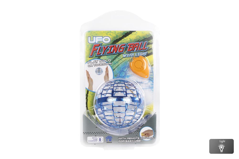 Sfera zburatoare senzoriala cu lumini 9,4cm USB si buton