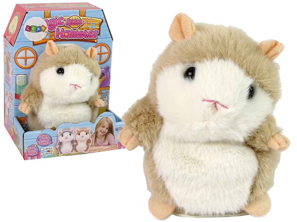 Jucarie interactiva care repeta Hamster maro deschis de plus