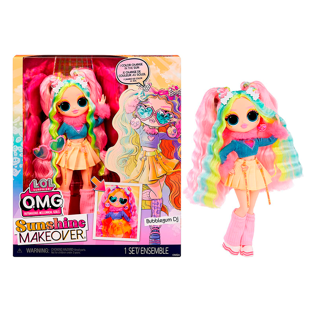 Кукла L.O.L. Surprise! серии O.M.G. Sunshine Makeover" – DJ Баблгам"