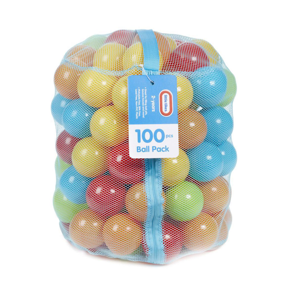 Set mingi colorate 100 bucati 6,3 cm diametru in sac de plasa cu fermuar Little Tikes