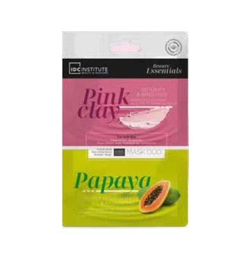 Set 2 masti faciale Skincare Essential Duo Pink Clay & Papaya IDC Institute
