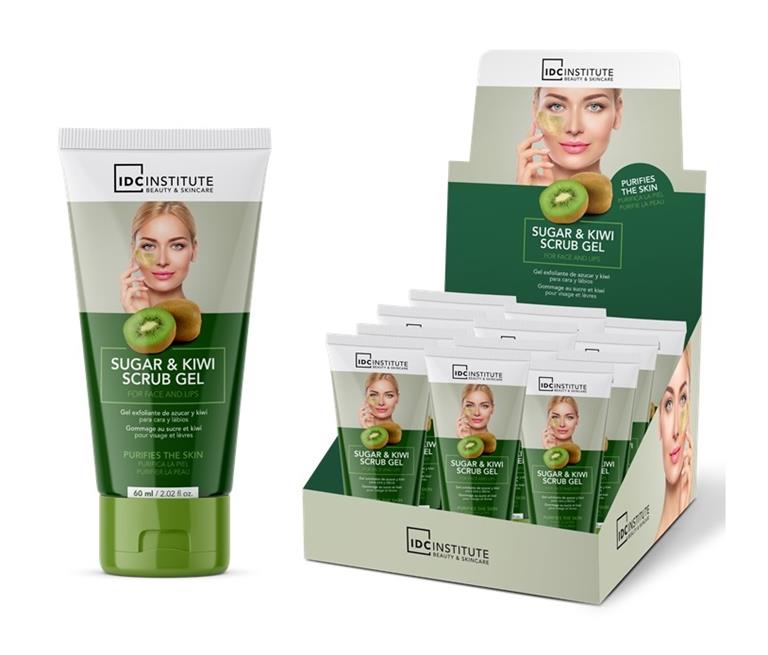Scrub gel pe baza de zahar si kiwi pentru fata si buze IDC Institute 60 ml