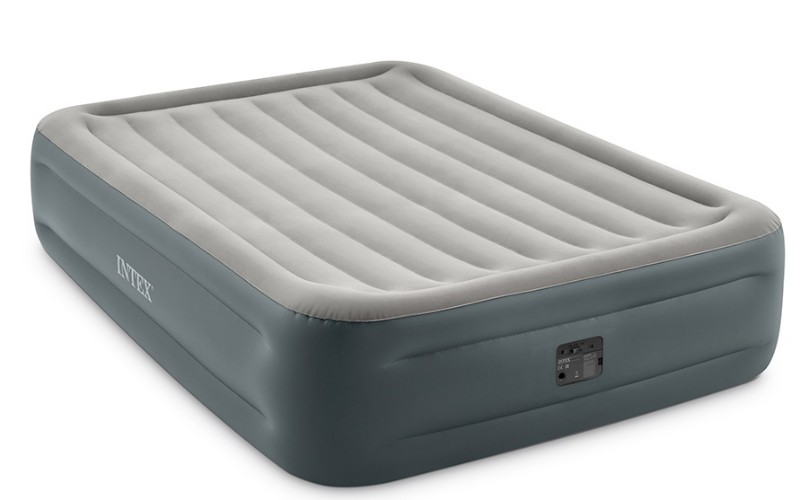Pat gonflabil “Velur Deluxe” 152x203x46 cm cu pompa incorporata 220V, pana la 272 kg, INTEX
