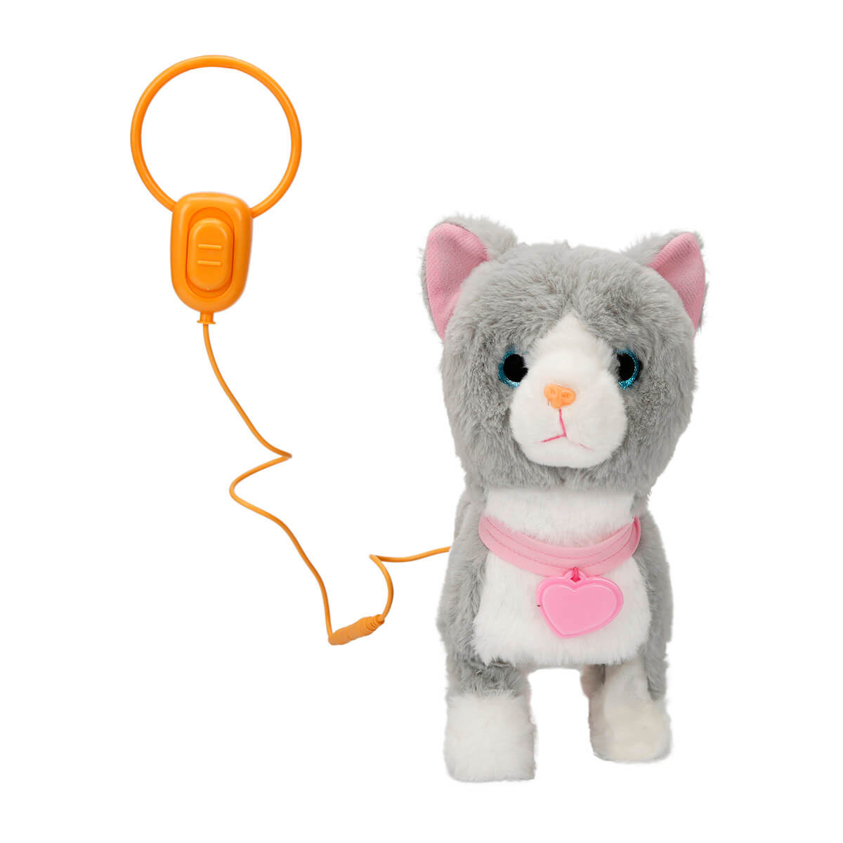 Jucarie Pisica Gri interactiva cu lesa si sunete