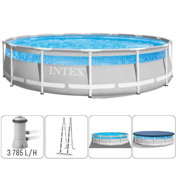 Piscina PRISM FRAME CLEARVIEW 427x107cm, 12706L, cadru metalic, INTEX