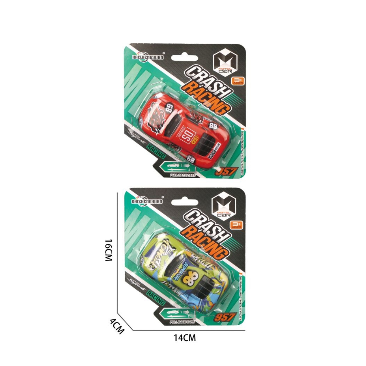 Металлическая машинка  10.3 cm, с механизмом pull-back Crash Racing в ассортименте