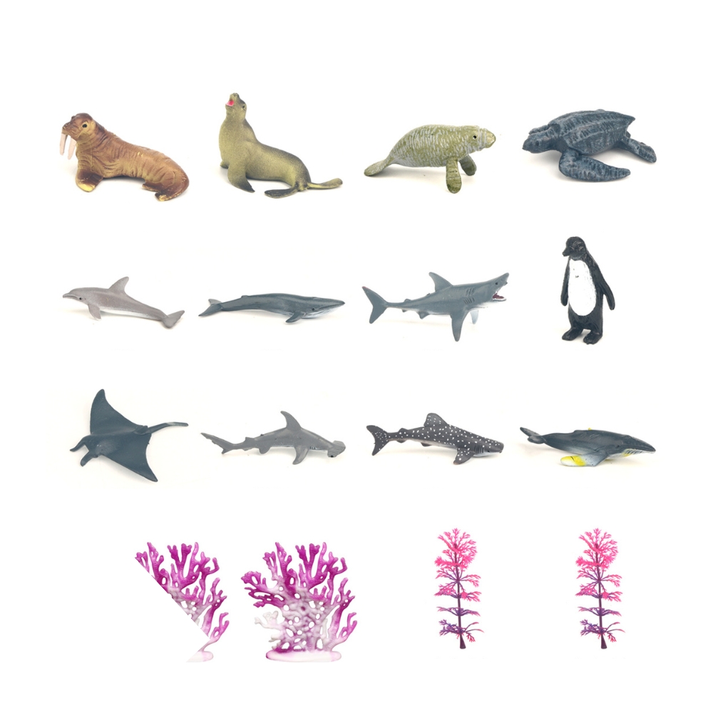 Набор из 16 фигурок, Морские Животные, в тубусе, ZJA325808