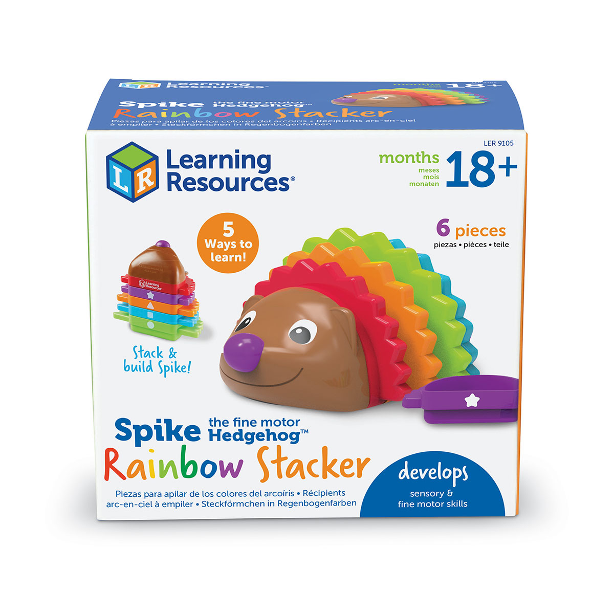 Jucarie educativa Ariciul Curcubeu Spike Stacker, Learning Resources