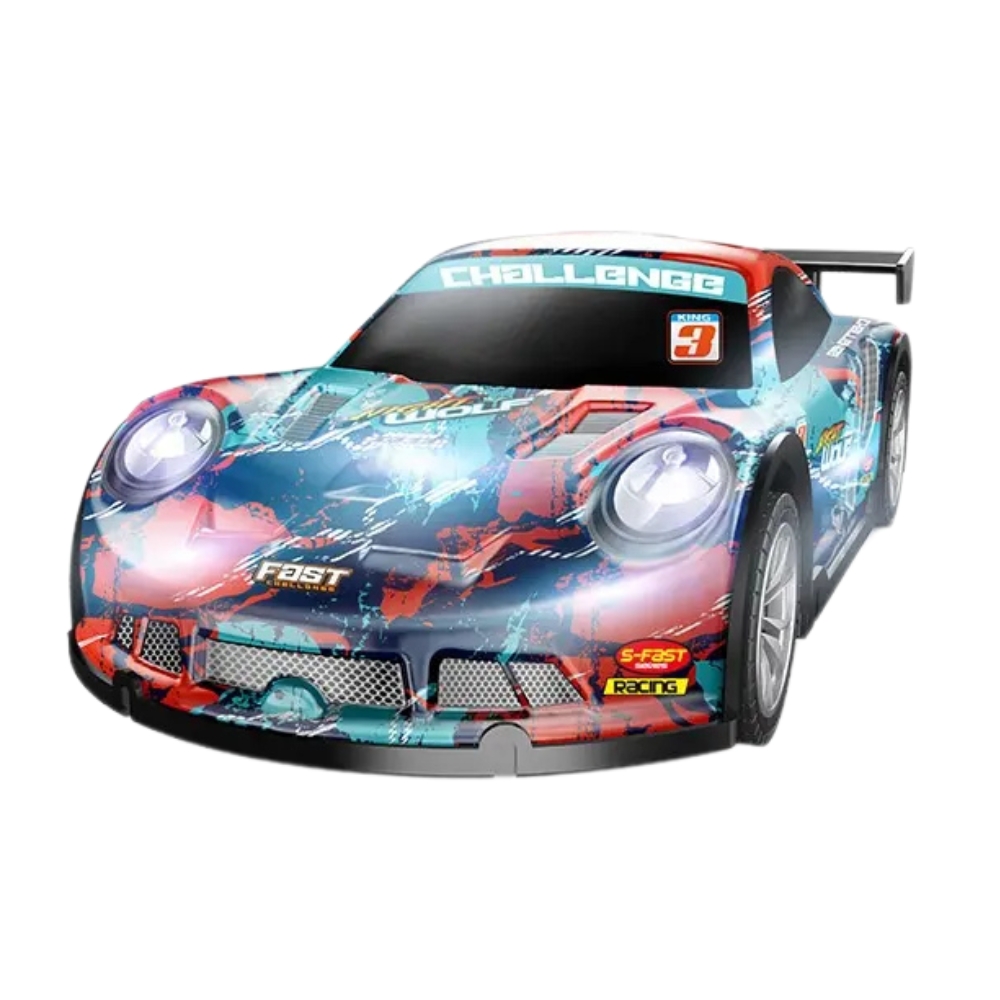 Masina Drift Racing Car cu RC, corp luminos, roti rezerva, acumul. 3.7V, rosu, ZJA362019
