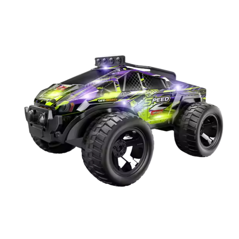 Masina Cross Country cu RC, corp luminos, functia try me, acumulator, mov, ZJA362020