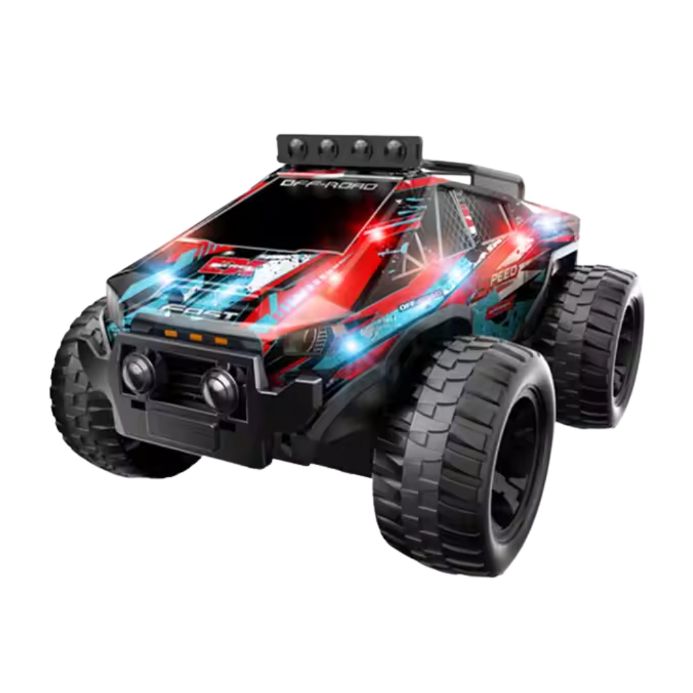 Masina Cross Country cu RC, corp luminos, functia try me, acumulator, albastru, ZJA362020