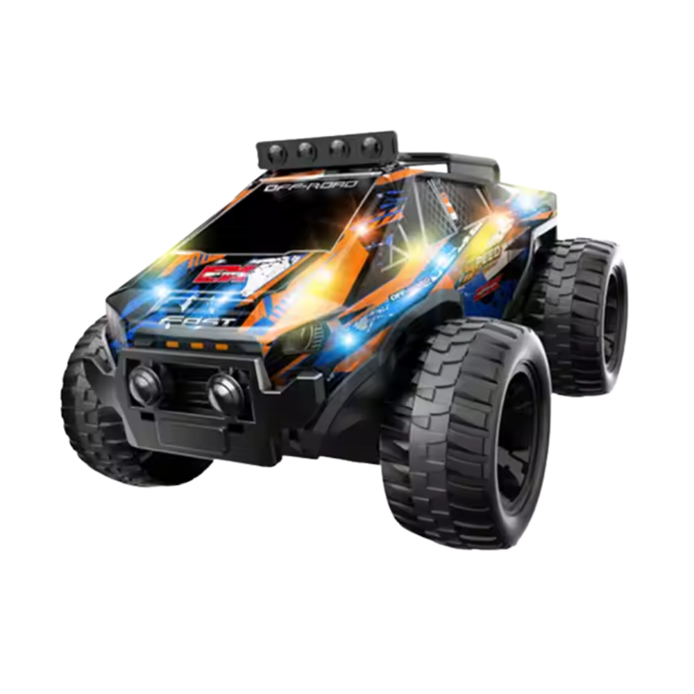 Masina Cross Country cu RC, corp luminos, functia try me, acumulator, oranj, ZJA362020