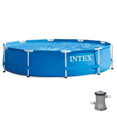 Piscina METAL FRAME 305x76cm, 4485l, pompa de filtru 1250l/h, cadru metalic, INTEX