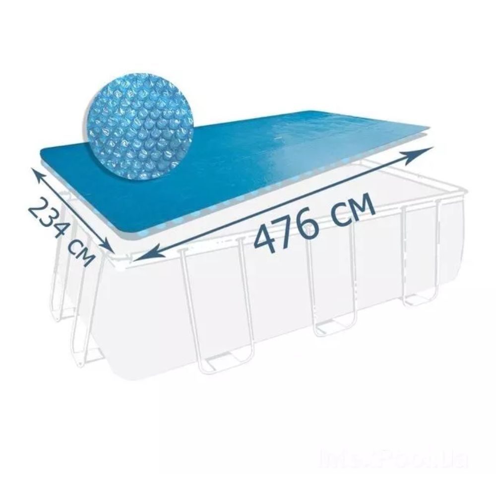 Husa solara pentru piscina cu cadru dreptunghiular 488x244cm (476x234cm, 160 microni (150g/m2)), INTEX