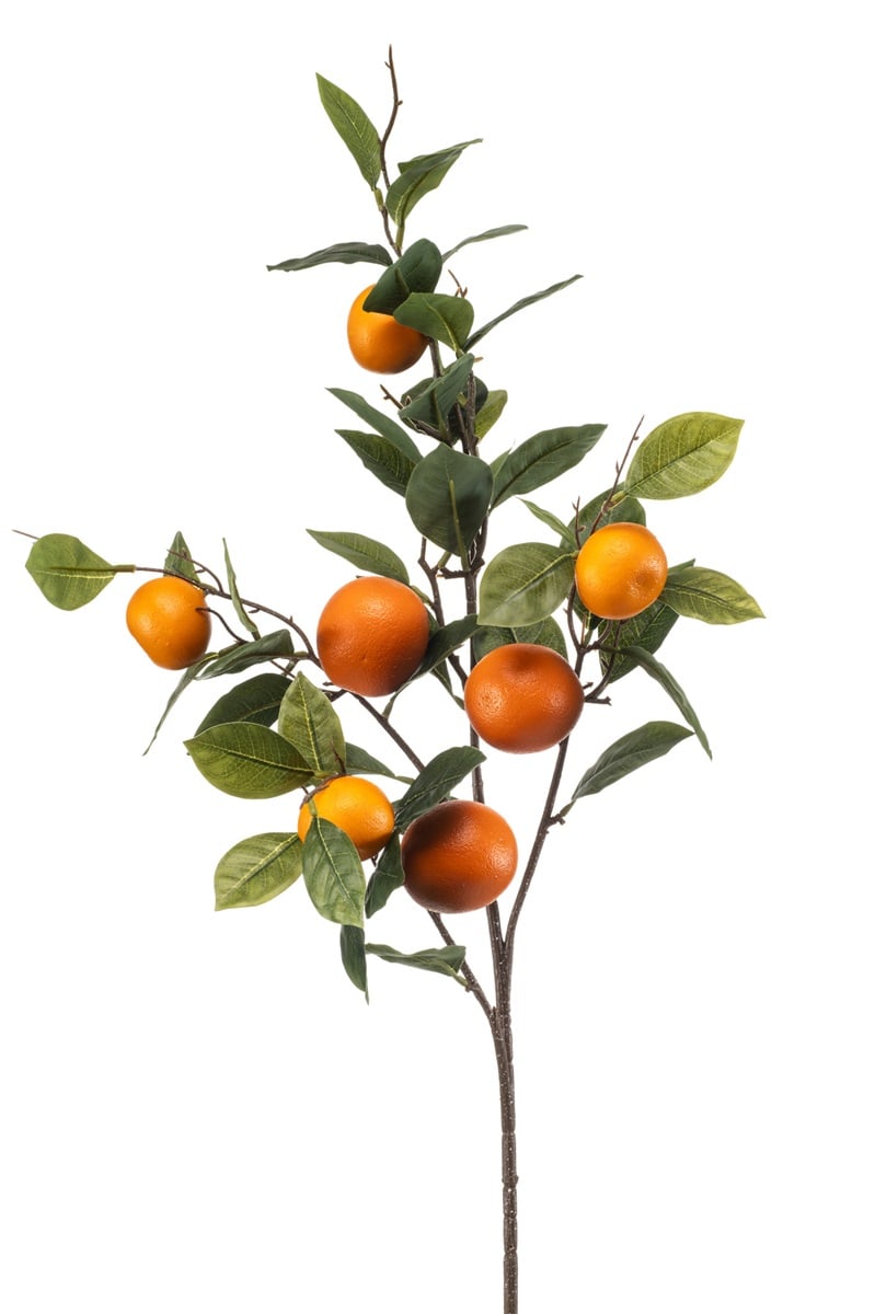 Ramura artificiala cu portocale, 7 fructe, 95cm