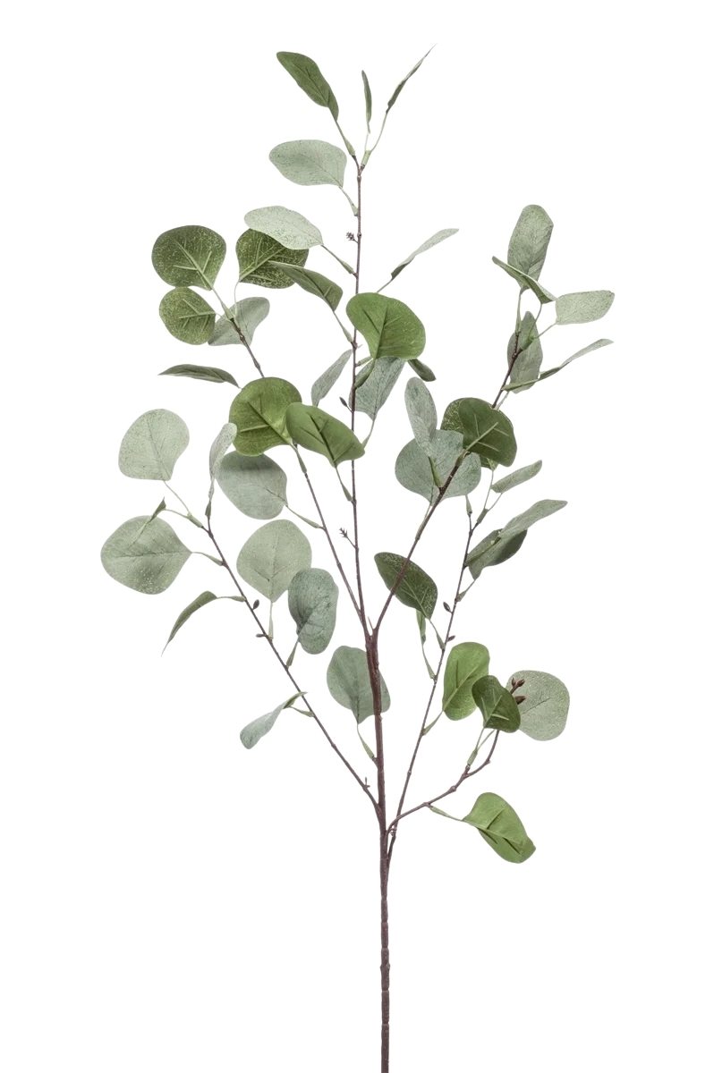 Ramura artificiala de eucalipt, 4 crengute, gri/verde, 87cm