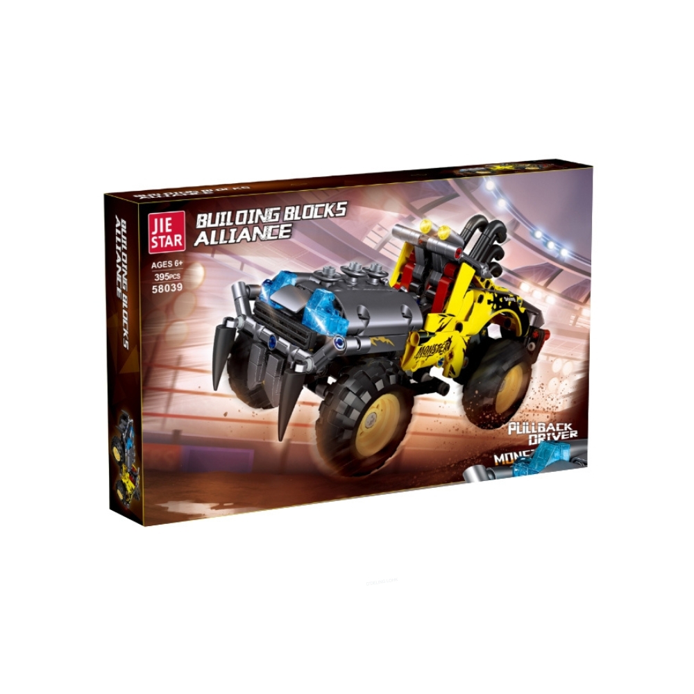 КОНСТРУКТОР ЖЕЛТАЯ МАШИНА-МОНСТР С ОТКАТНЫМ МЕХАНИЗМОМ 395 ЭЛ., ZJA351152