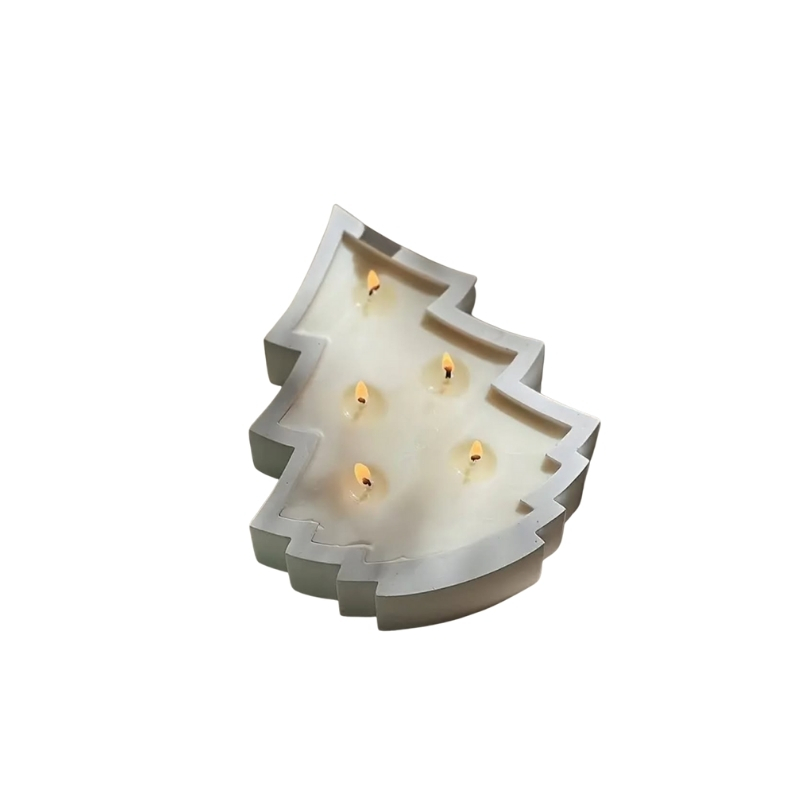 Lumanare parfumata in forma de gips BRADUT cu 5 fitile 15x12 cm. 300 g