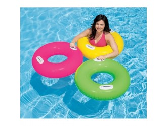 Cerc gonflabil “Lucios” D 76 cm cu manere, pana la 40 kg, 8+, 3 culori, INTEX