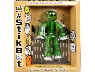 STIKBOT(verde) - figurina robot cu ventuze 034227