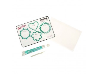 Set de creatie Gel a Peel aquamarine (1 tub cu gel, 8 sabloane)