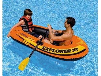 Надувная лодка "Explorer 300" с веслами и насосом, 211x117x41 см, до 186 кг, 6+, INTEX
