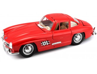 Модель MERCEDES-BENZ 300 SL (1954) (красный, серебристый, 1:24)
