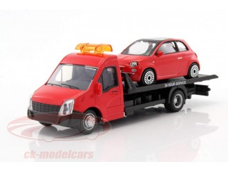 Игровой набор Bburago Автоперевозчик c автомоделью Fiat