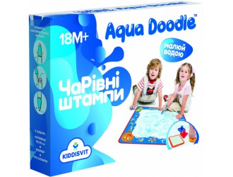 Covoras Aqua Doodle Stampile cu marker water pen (78x78cm albastru)